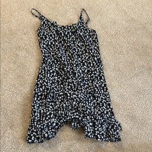 Floral Black and White Dress